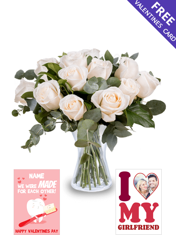 Dozen White Roses